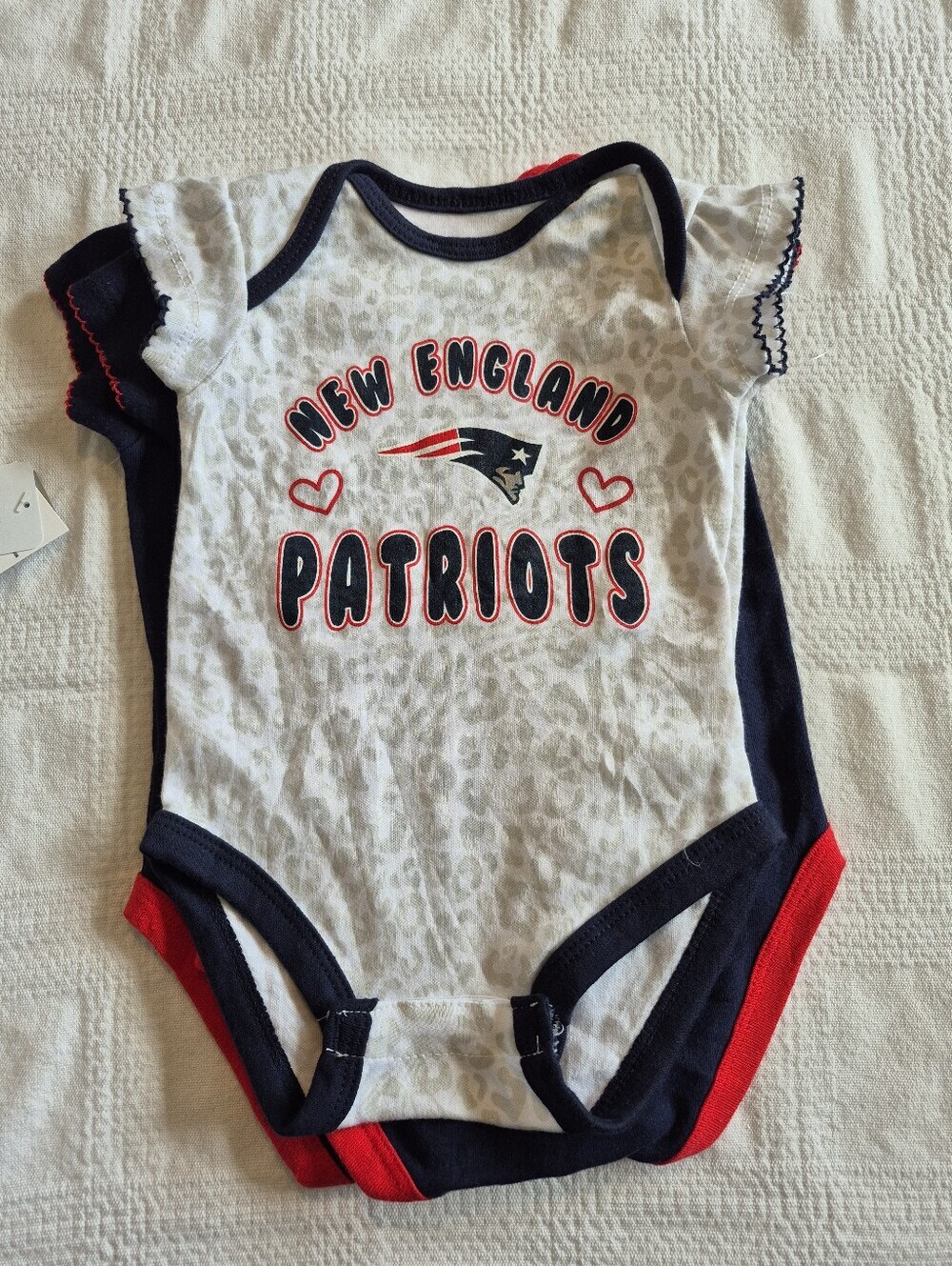 New England Patriots girls 3/6 months bodysuits 2 designs NWT